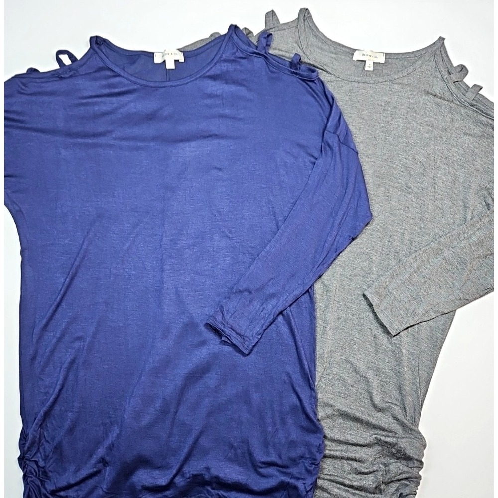 Hailey & Co Women's Cold Shoulder Long Sleeve Top Lot of 2 Size Medium NWOT‎